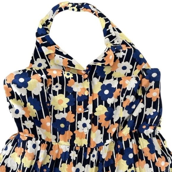 MODCLOTH Plus Size 3X Halter Pin Up Style Retro Floral Linen Jumpsuit - Picture 4 of 8